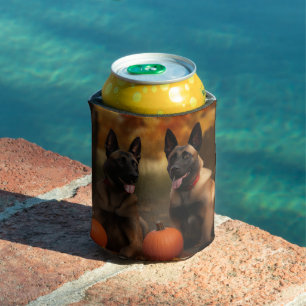 Belgian Malinoi Puppy Autumn Delight Pumpkin  Can Cooler