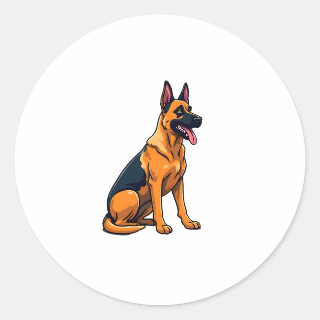 Belgian Malinois (1) Classic Round Sticker (Front)