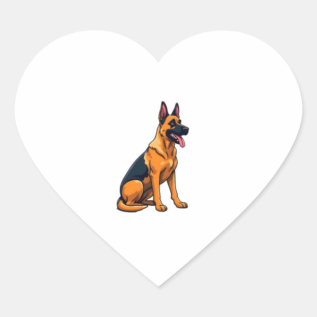 Belgian Malinois (1) Heart Sticker (Front)