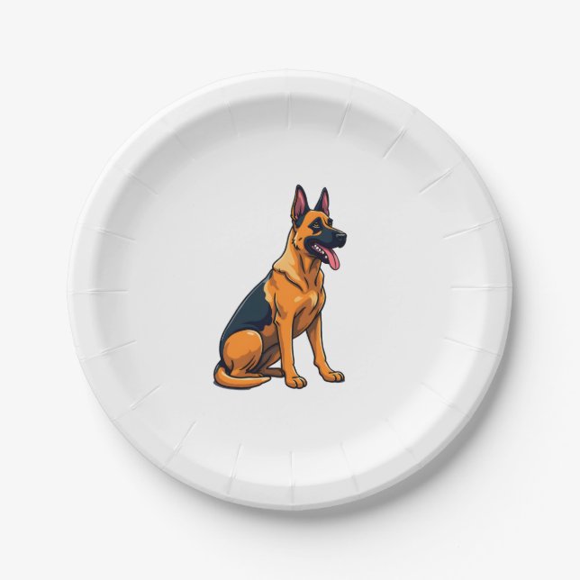 Belgian Malinois (1) Paper Plate (Front)