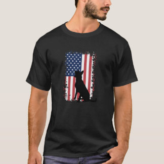 Belgian Malinois American Flag T-Shirt