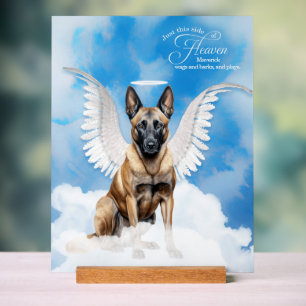 Belgian Malinois Angel with Name Pet Memorial Acrylic Sign
