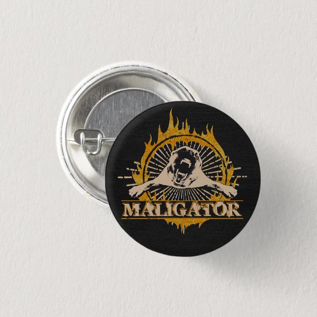 Belgian Malinois - Belgian shepherd -Maligator 1 Inch Round Button (Front & Back)