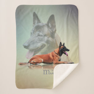Belgian Malinois - Belgian shepherd -Maligator Sherpa Blanket