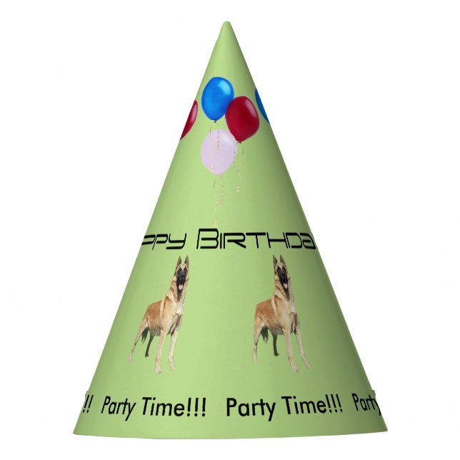 Belgian Malinois Birthday Party Hat (Front)