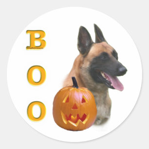 Belgian Malinois Boo Classic Round Sticker