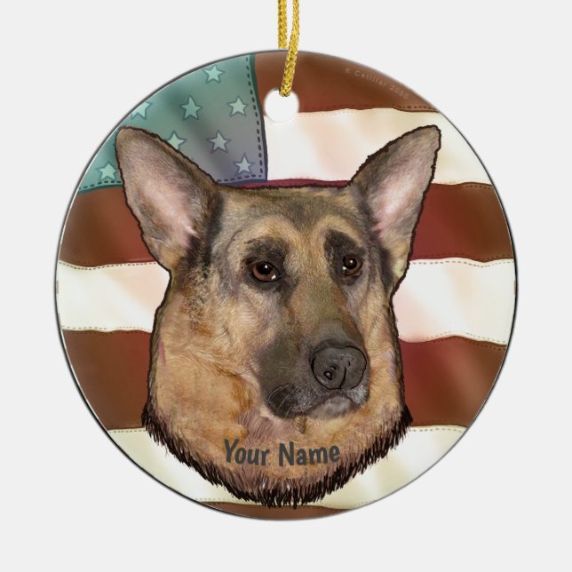 Belgian Malinois Ceramic Ornament (Front)
