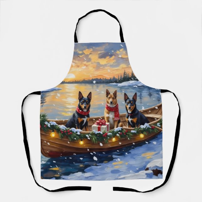 Belgian Malinois Christmas Boat Holiday Apron (Front)