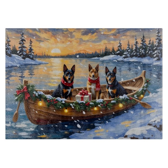Belgian Malinois Christmas Boat Holiday Cutting Board (Front)