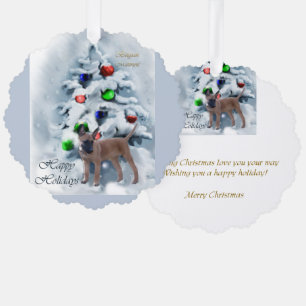 Belgian Malinois Christmas Gifts Ornament Card