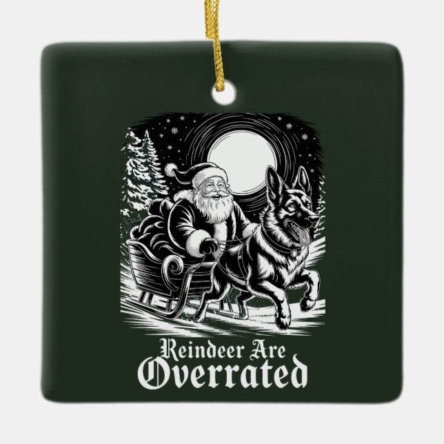 Belgian Malinois Christmas Reindeer are Overrated Ceramic Ornament (Front)