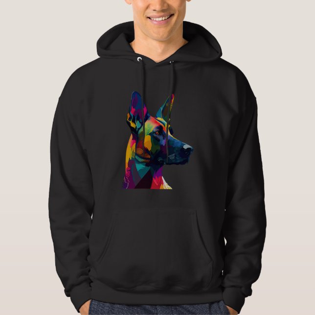 Belgian Malinois  Colorful Pop Belgian Malinois Hoodie (Front)