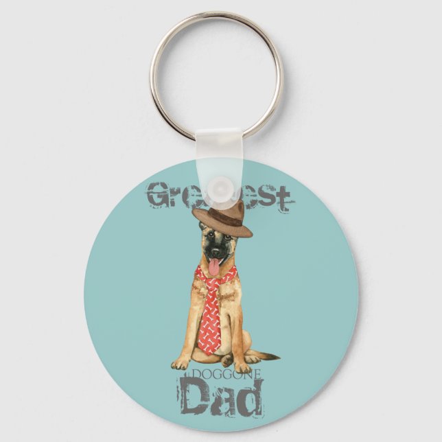 Belgian Malinois Dad Keychain (Front)