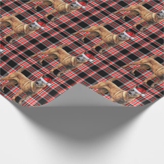 Belgian Malinois Dog and Red Plaid Christmas Wrapping Paper