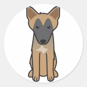 Belgian Malinois Dog Cartoon Classic Round Sticker