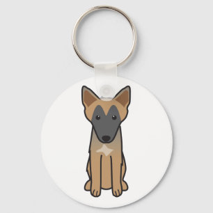 Belgian Malinois Dog Cartoon Keychain