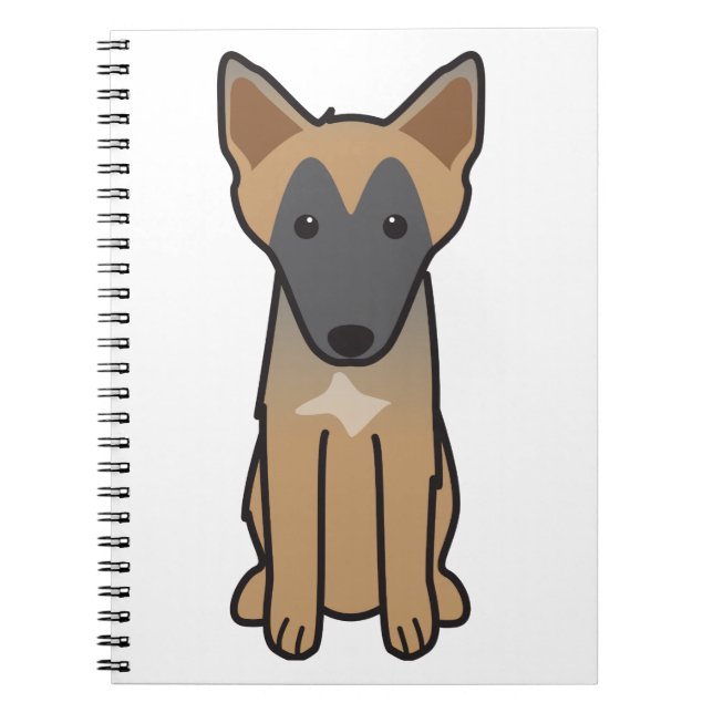 Belgian Malinois Dog Cartoon Notebook (Front)