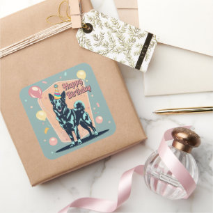 Belgian Malinois Dog Colourful  Square Sticker