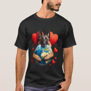 Belgian Malinois Dog Earth Day Hug Love Owner Plan T-Shirt