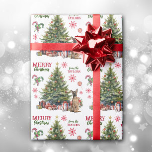 Belgian Malinois Dog Holiday Tree Wrapping Paper
