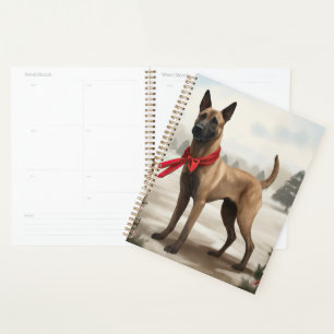 Belgian Malinois Dog in Snow Christmas Planner