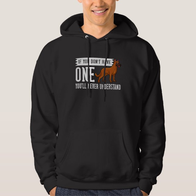 Belgian Malinois Dog  Puppies Owner Hoodie (Front)