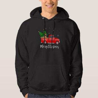 Belgian Malinois Dog Riding Red Truck Christmas Hoodie