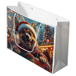 Belgian Malinois Dog Roller Coaster Christmas Large Gift Bag