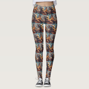 Belgian Malinois Dog Roller Coaster Christmas  Leggings