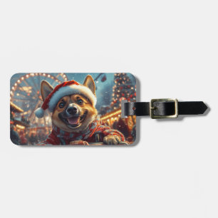 Belgian Malinois Dog Roller Coaster Christmas  Luggage Tag