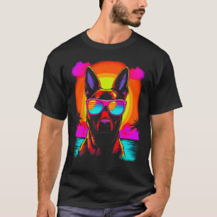 Belgian Malinois Dog Sunglasses Summer Party T-Shirt