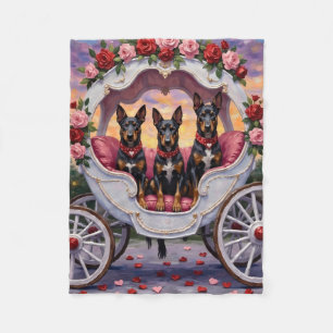 Belgian Malinois Dog Valentine's Day Fleece Blanket
