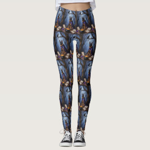 Belgian Malinois Dog Whimsical Halloween Painting Leggings