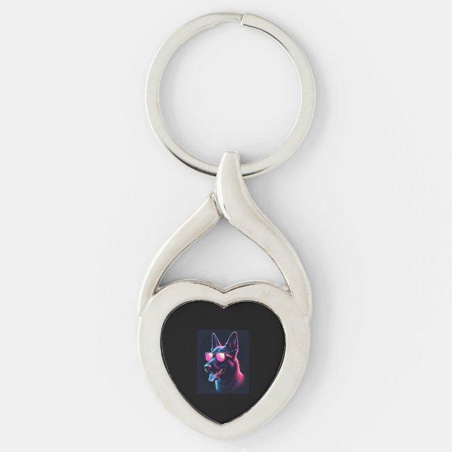 Belgian Malinois Dogs Belgian Malinoiss T-Shirt Keychain (Front)