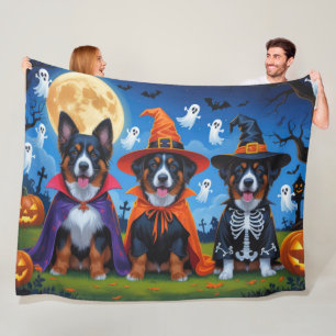 Belgian Malinois Dogs Pumpkin Halloween Funny Fleece Blanket