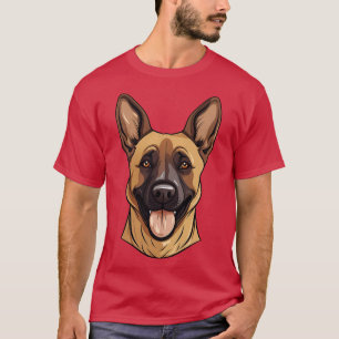 Belgian Malinois Face Cute toon Shepherd Dog Lover T-Shirt