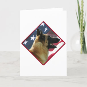 Belgian Malinois Flag 2 Holiday Card