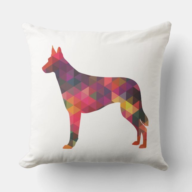 Belgian Malinois Geometric Pattern Silhouette Mult Throw Pillow (Front)