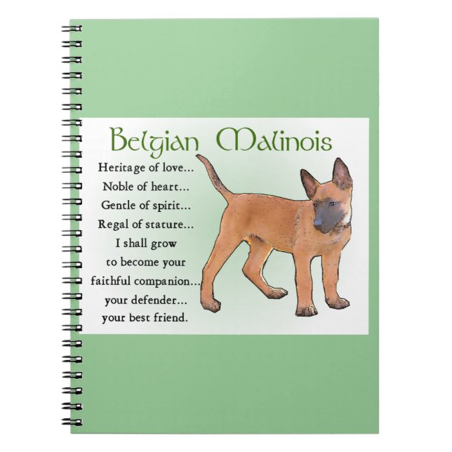 Belgian Malinois Heritage of Love Notebook (Front)