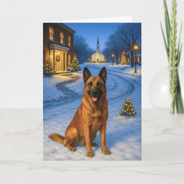 Belgian  Malinois Holiday Card (Front)