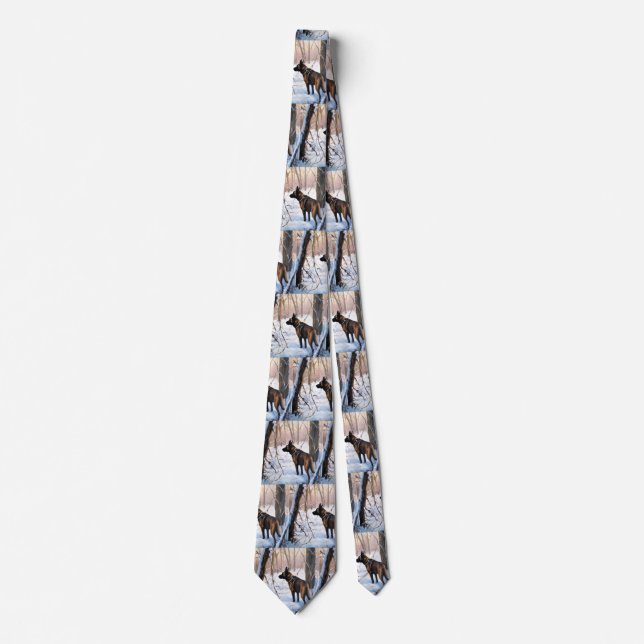 Belgian Malinois Let It Snow Christmas Tie (Front)