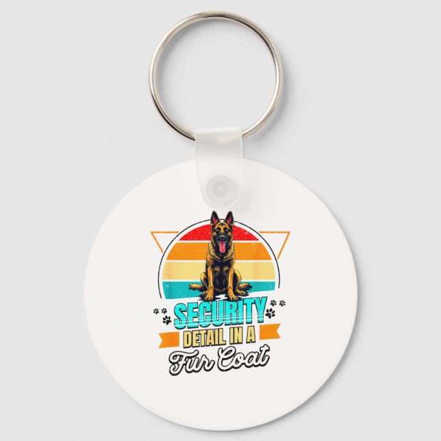 Belgian Malinois Lover Funny Belgian Malinois Retr Keychain (Front)