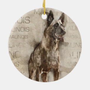 Belgian Malinois - Mechelaar  - Maligator Ceramic Ornament