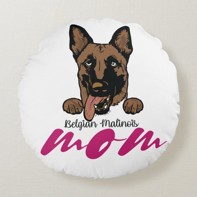 belgian malinois mom round pillow (Front)