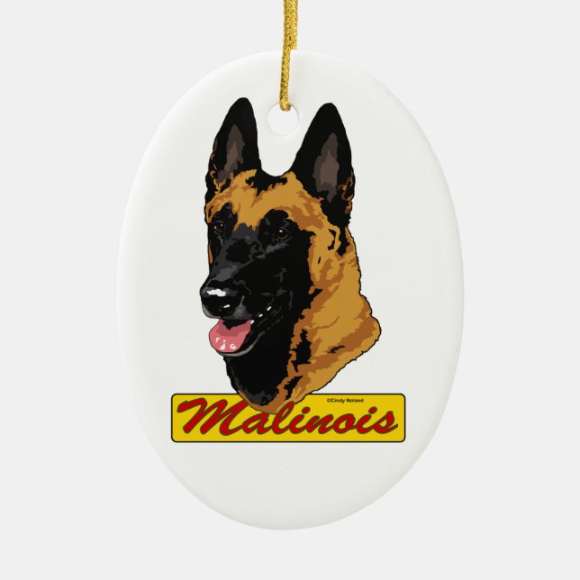 Belgian Malinois ornament (Front)