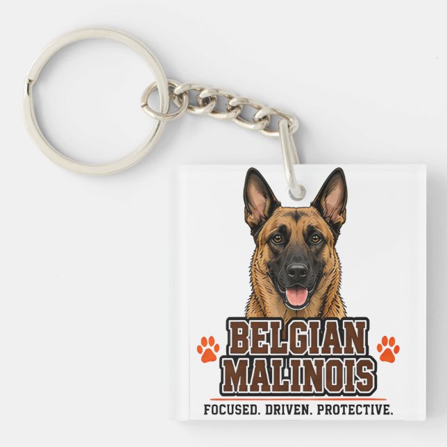 🐾 Belgian Malinois Owner Family Pride 🐾 Keychain (Front)