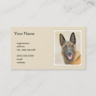 Belgian Malinois Painting - Cute Original Dog Art Business Card