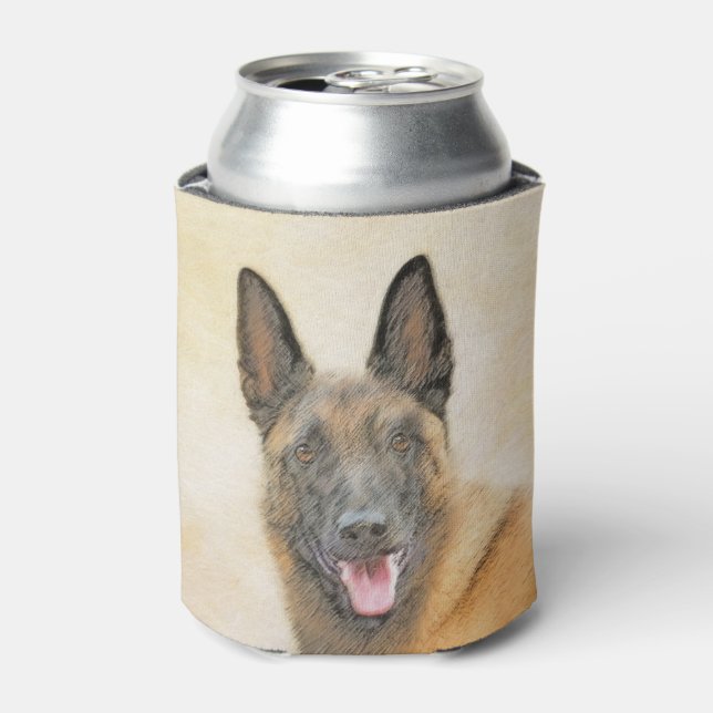 Belgian Malinois Painting - Cute Original Dog Art Can Cooler (Can Front)