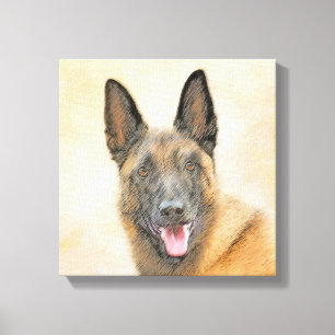 Belgian Malinois Painting - Cute Original Dog Art Canvas Print