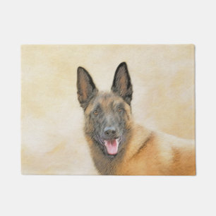 Belgian Malinois Painting - Cute Original Dog Art Doormat
